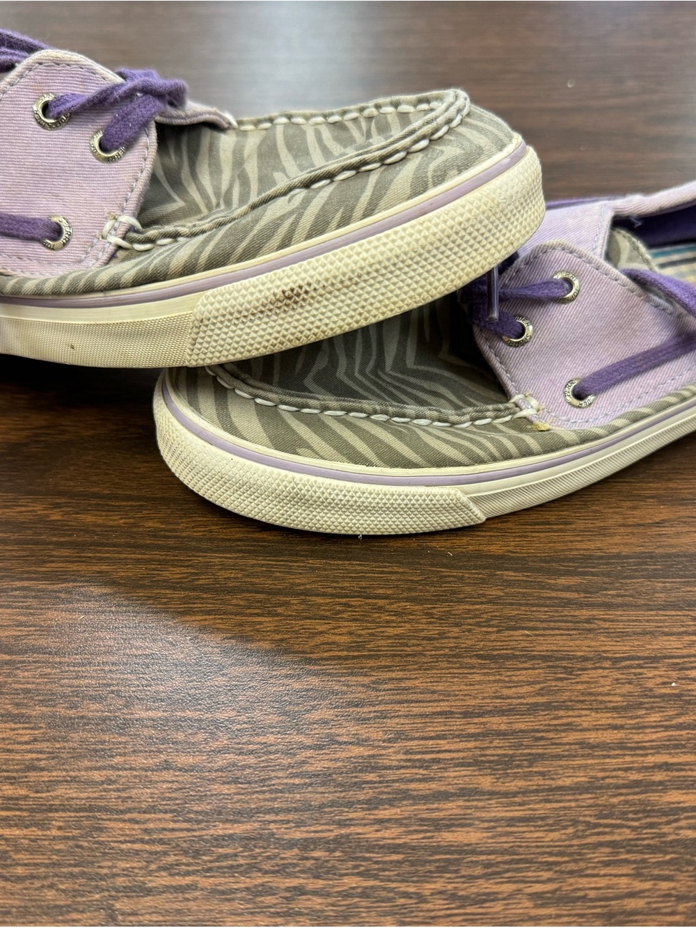 Sperry Two-Tone Purple and Gray Boat Shoes - Picture 4 of 5